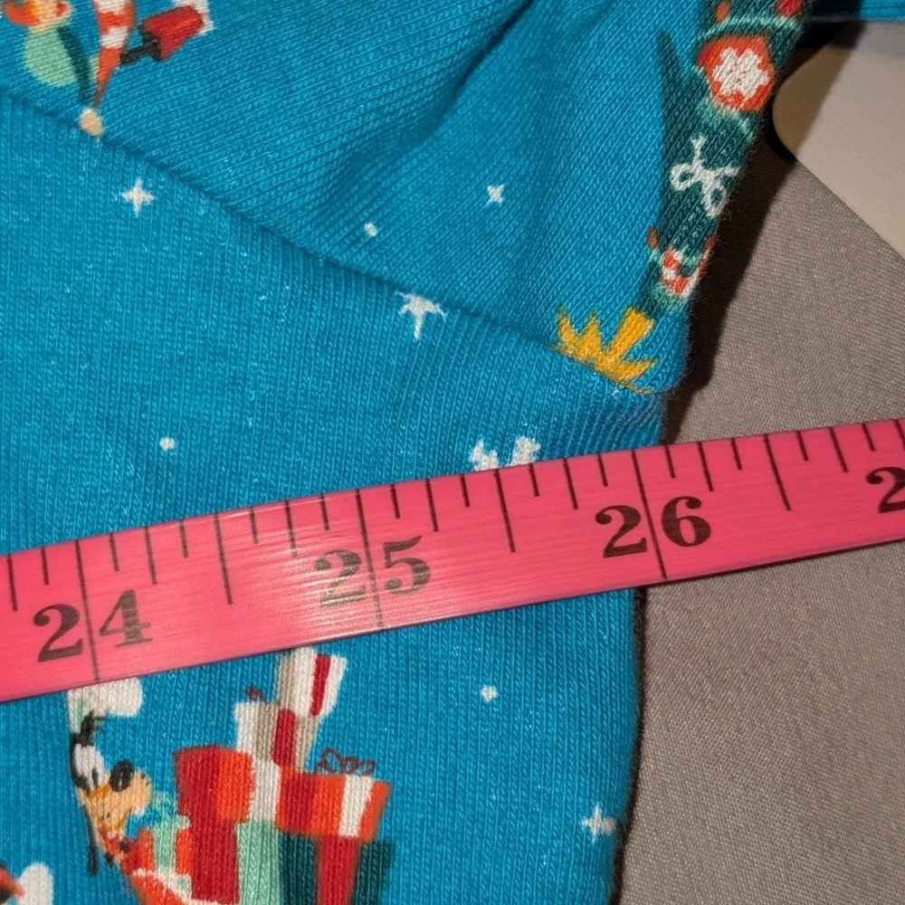 Disney Parks Christmas Pajamas Set Mickey Minnie Goofy Teal Blue 2X NWT - Picture 9 of 9